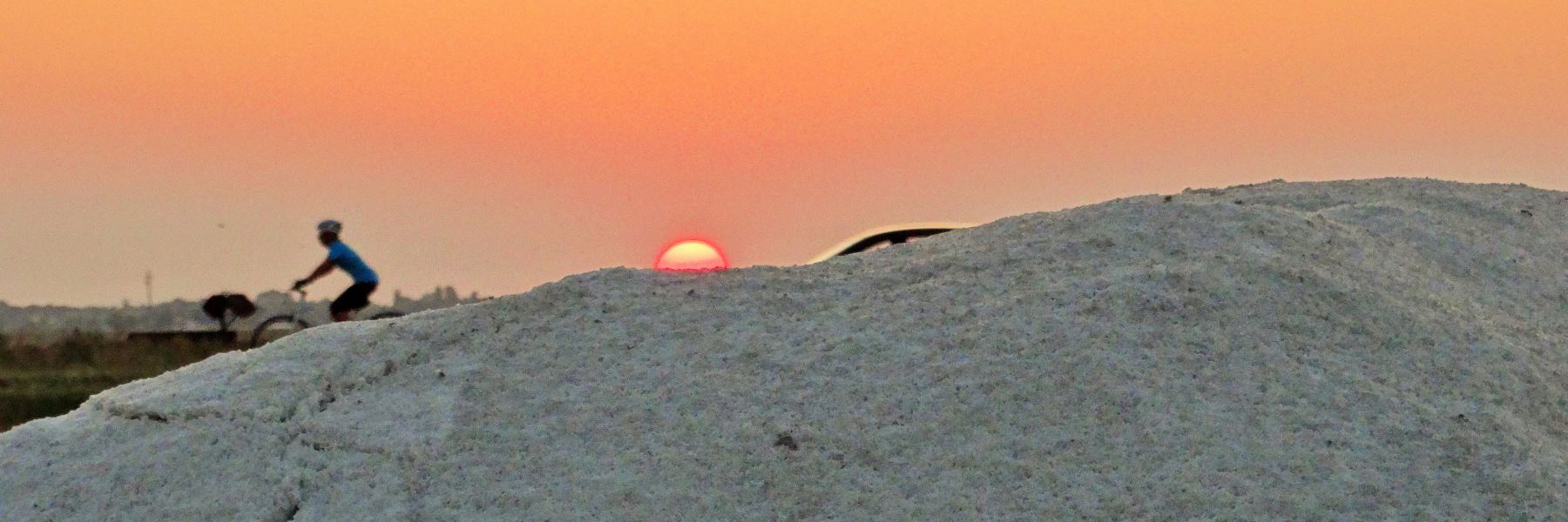 Concert of the Cervia Town Band in the salt pan at sunset 